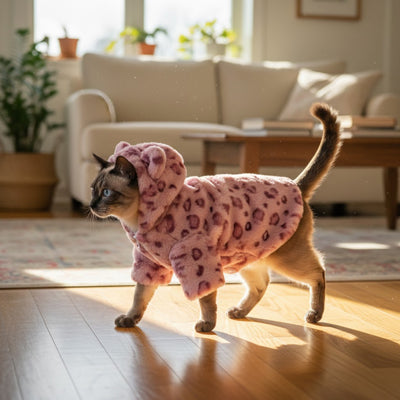 Manteau pour Chat - A capuche imprimé léopard
