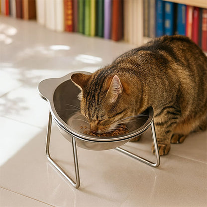 Gamelle chat - Surélevée en Acier Inoxydable