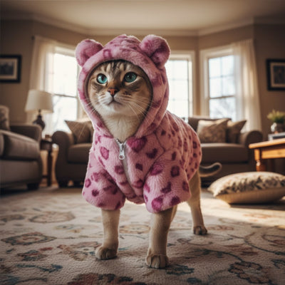Manteau pour Chat - A capuche imprimé léopard