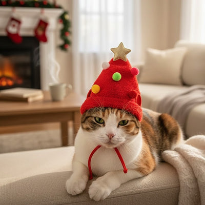 Bonnet de Noël pour chat - Sapin