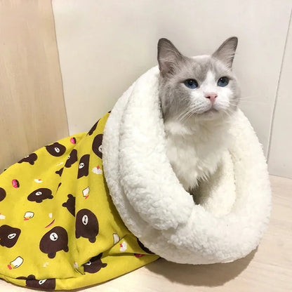 Lit pour chat jaune