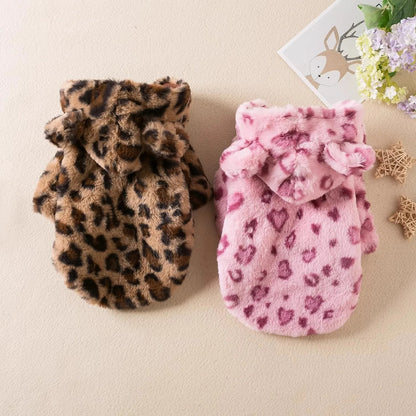 Manteau pour Chat - A capuche imprimé léopard