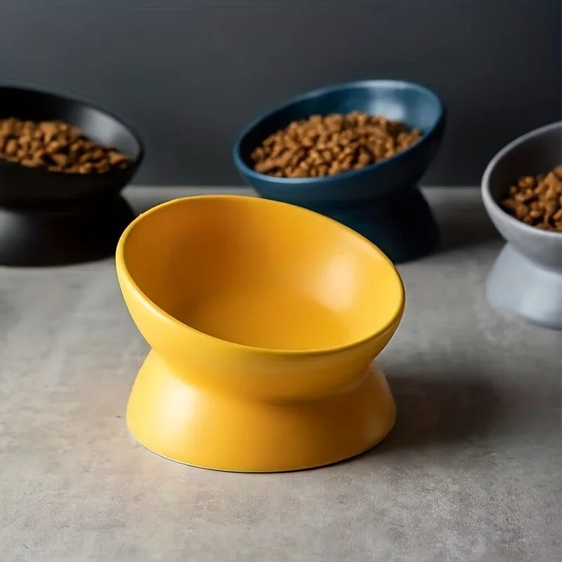 Gamelle chat en céramique surélevée