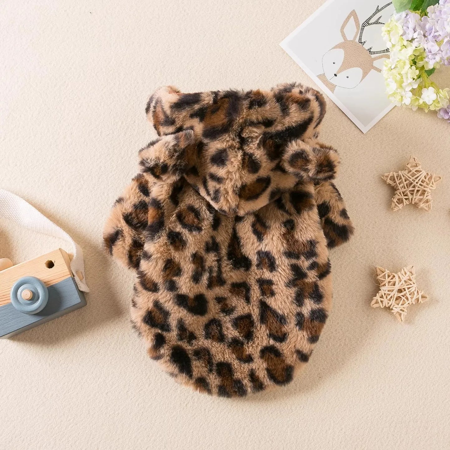 Manteau pour Chat - A capuche imprimé léopard