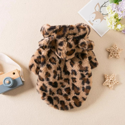 Manteau pour Chat - A capuche imprimé léopard