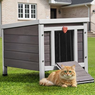 Niche chat extérieur - en bois avec isolation mousse