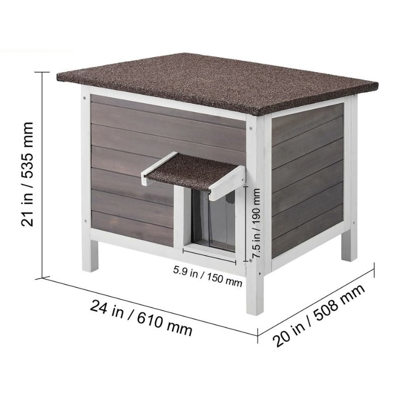 Niche chat extérieur - en bois avec isolation mousse