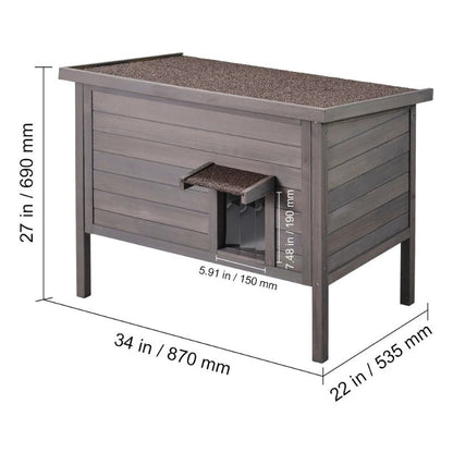 Niche chat extérieur - en bois avec isolation mousse