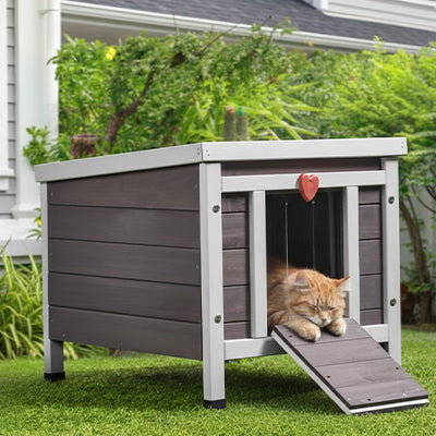 Niche chat extérieur - en bois avec isolation mousse