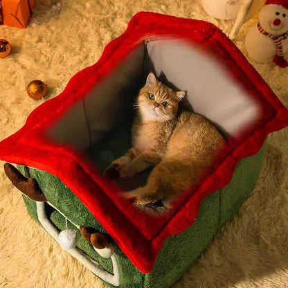 Niche de Noël pour chat
