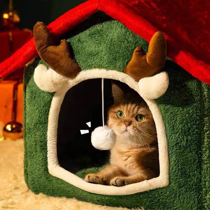 Niche de Noël pour chat