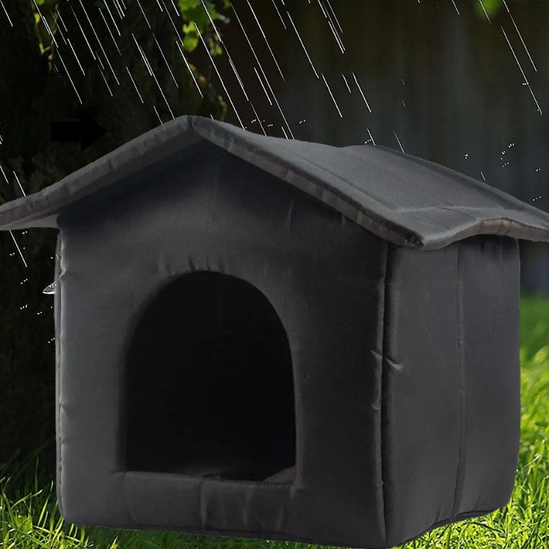 Niche Pour Chat Extérieur Isolée - Abri Chauffant Hiver Imperméable Avec Coussin Amovible - 4 Tailles