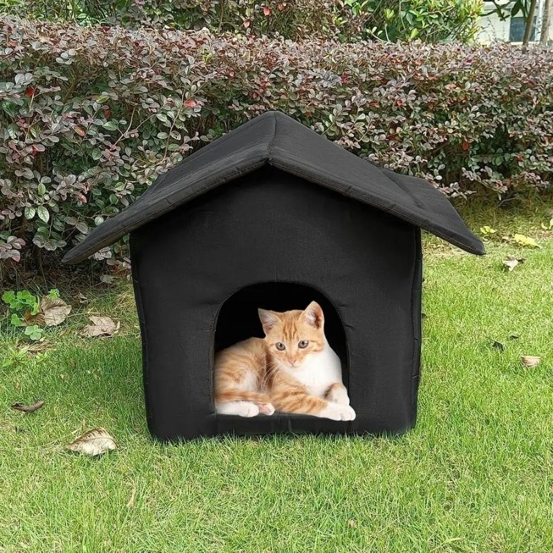 Niche Extérieure Pour Chat Isolée – Maison D'hiver Imperméable, Pliable – Pour Jardin, Balcon, Terrasse – 39x34x34 Cm