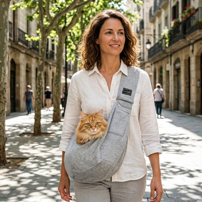 Sacoche pour chat à bandoulière