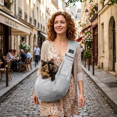 Sacoche pour chat à bandoulière