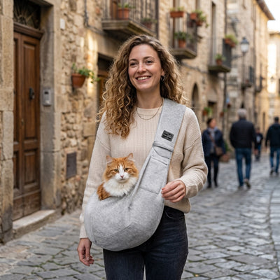 Sacoche pour chat à bandoulière