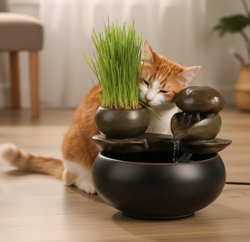 Fontaines à eau chat en Céramique - DecoZen